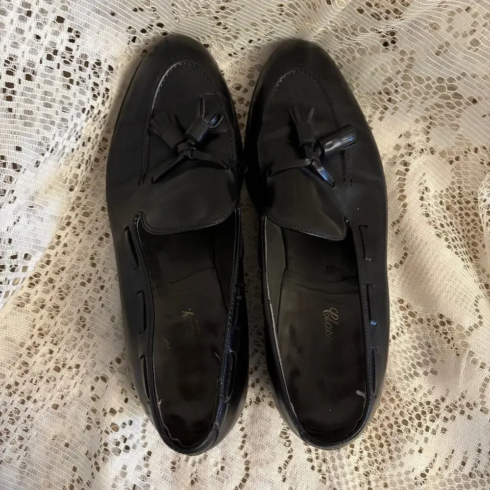 FootJoy Classic Men's US 10.5 O Black Leather Tassel Loafers Shoes